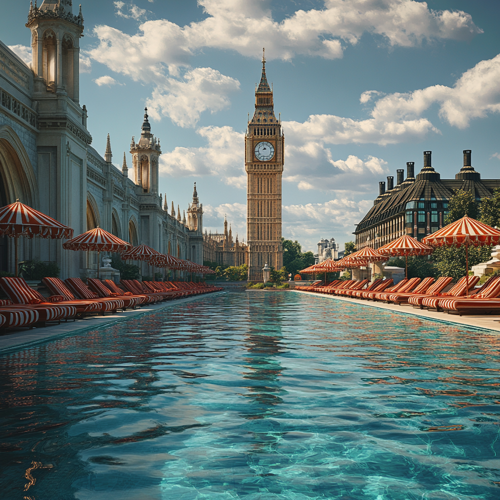 Ultra High-Quality Olympic Infinity Pool Beneath Big Ben 