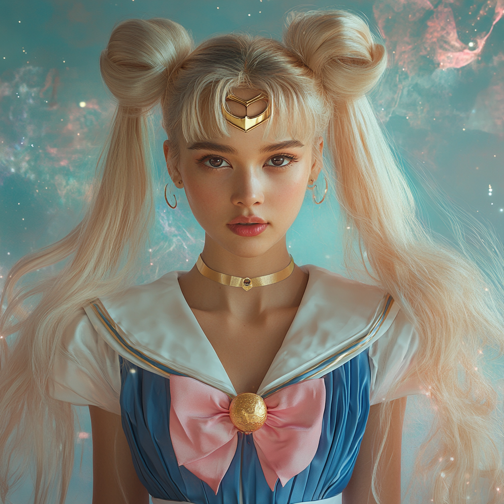 Ultra-Realistic Sailor Moon Portrait in 20s Style