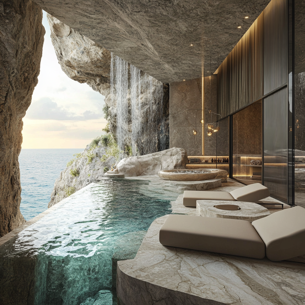 Ultra-luxurious cliffside spa with stunning ocean views