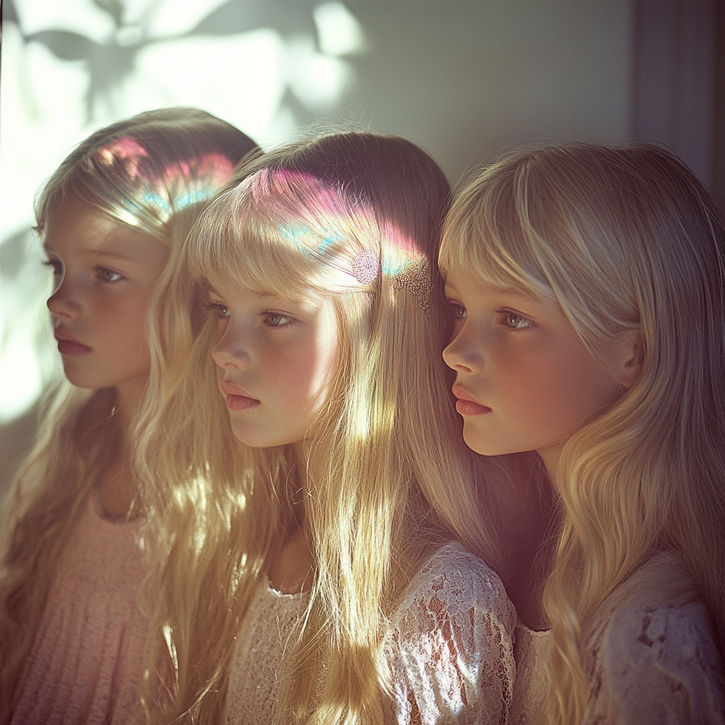 Ultra-realistic fashion shoot of young girls in Stockholm.