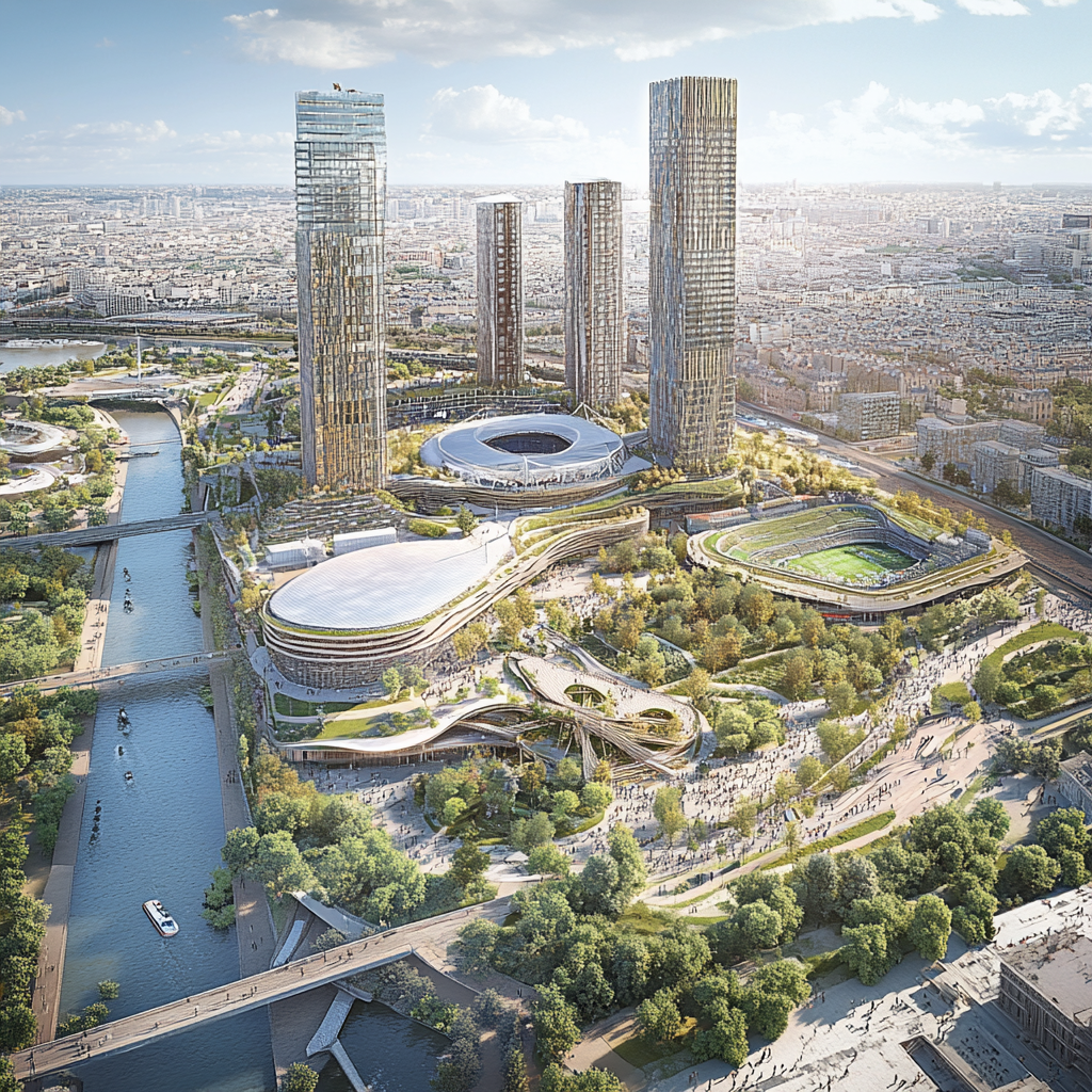 Urban District Concept Art, Paris, Aerial View, Planning