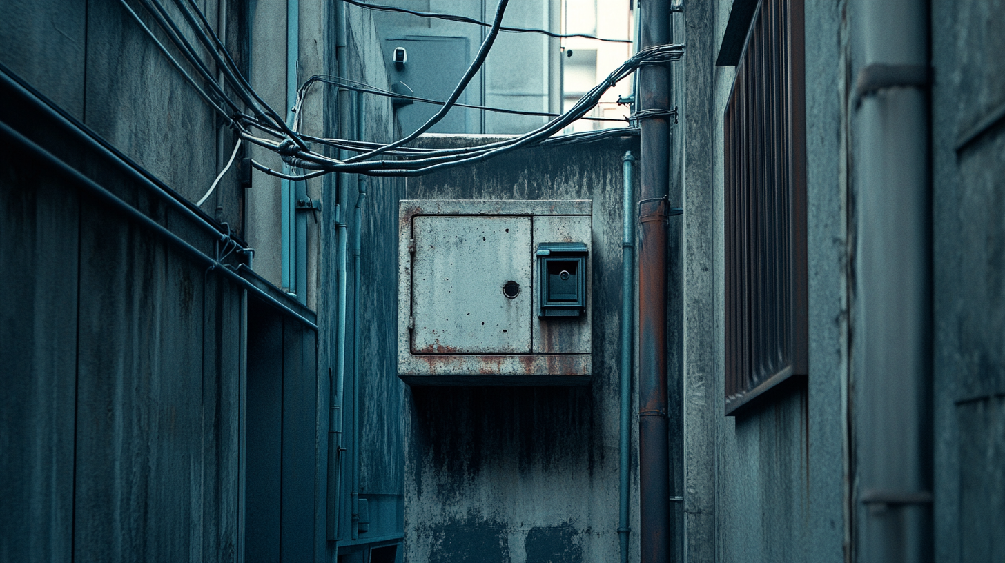 Urban alley birdhouse, concrete and metal design