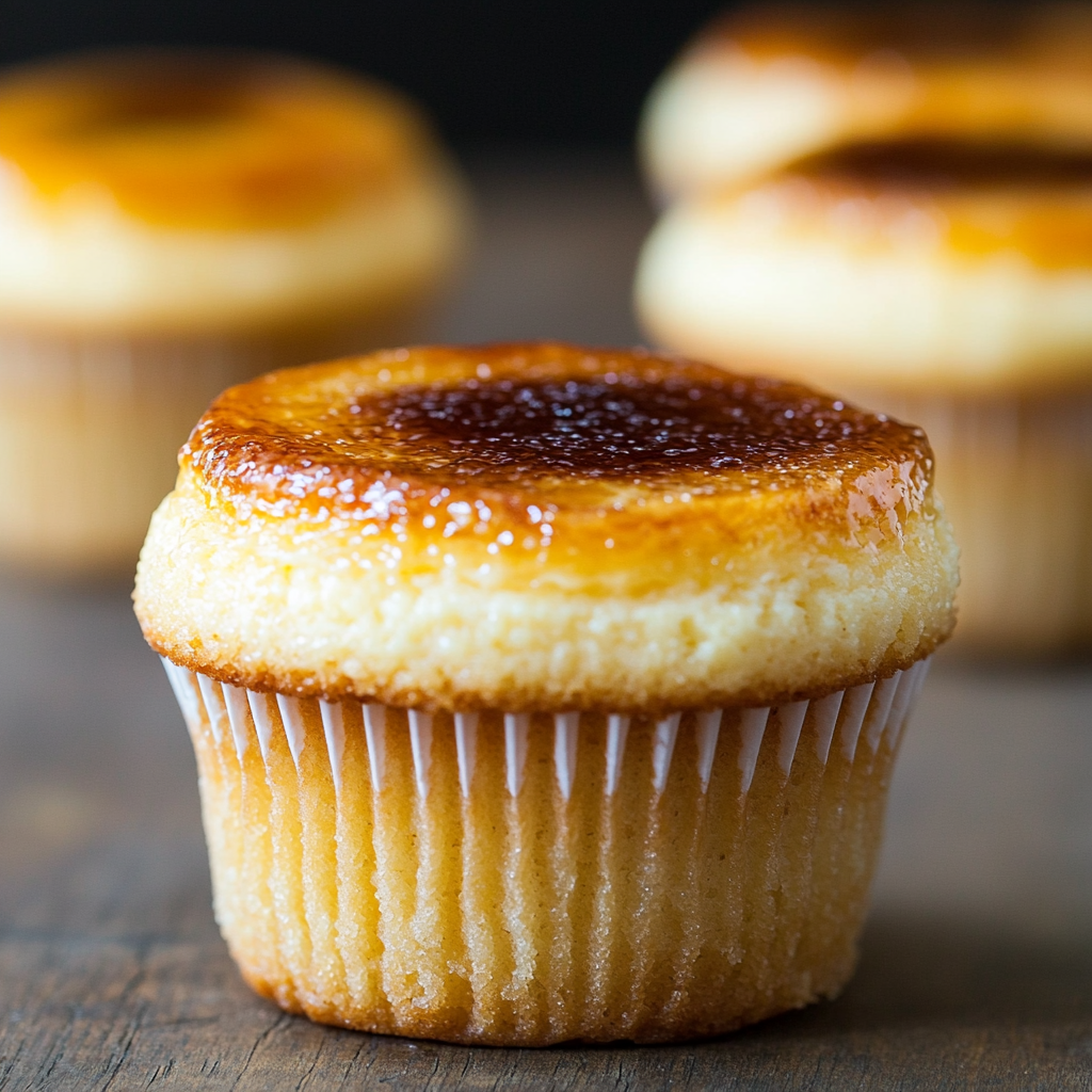 Vanilla Bean Crème Brûlée Cupcakes with Butter Crust