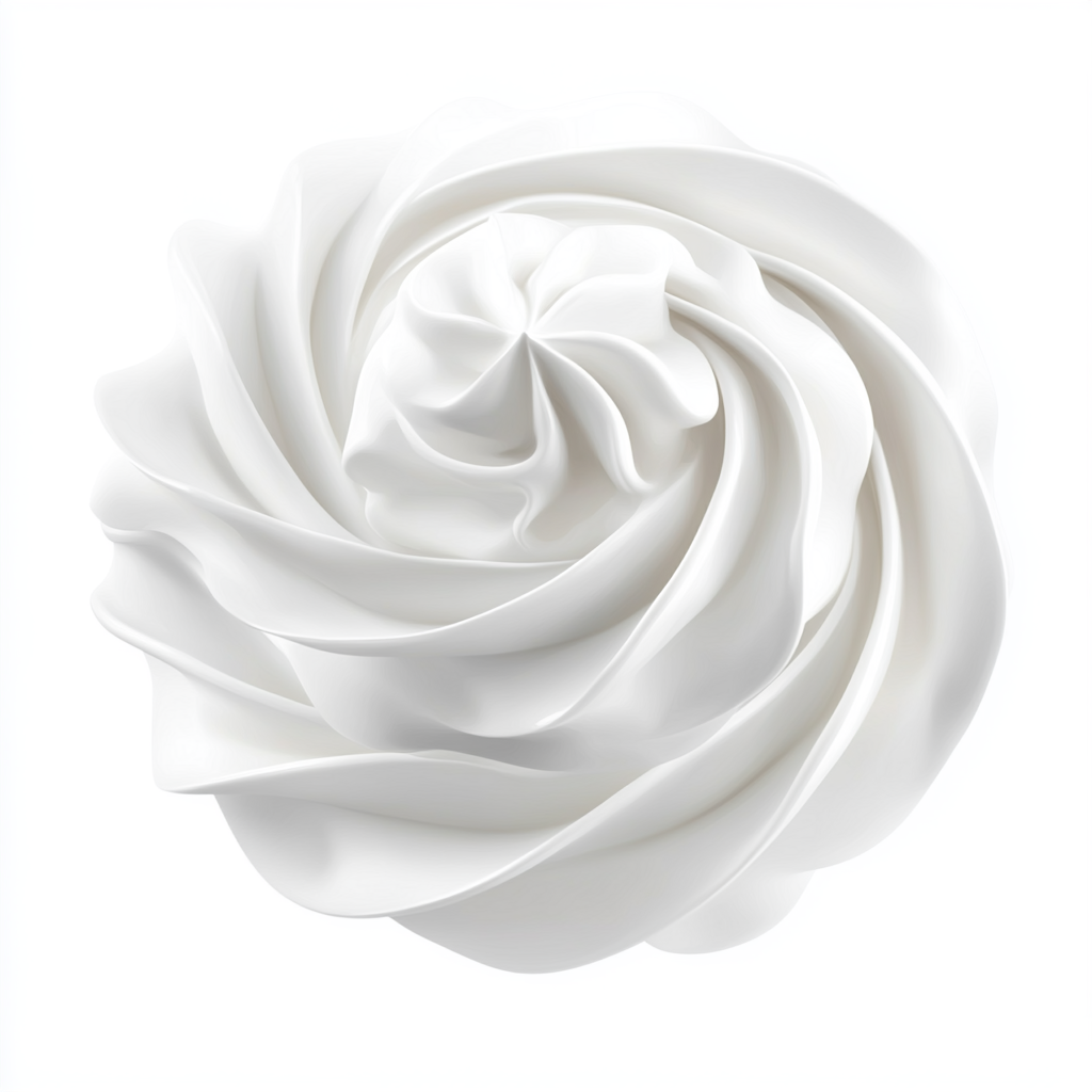 Vanilla swirl cream decoration for cake or cupcake.