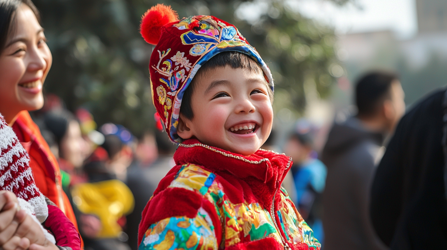 Various joyful expressions of happy children and adults smiling.