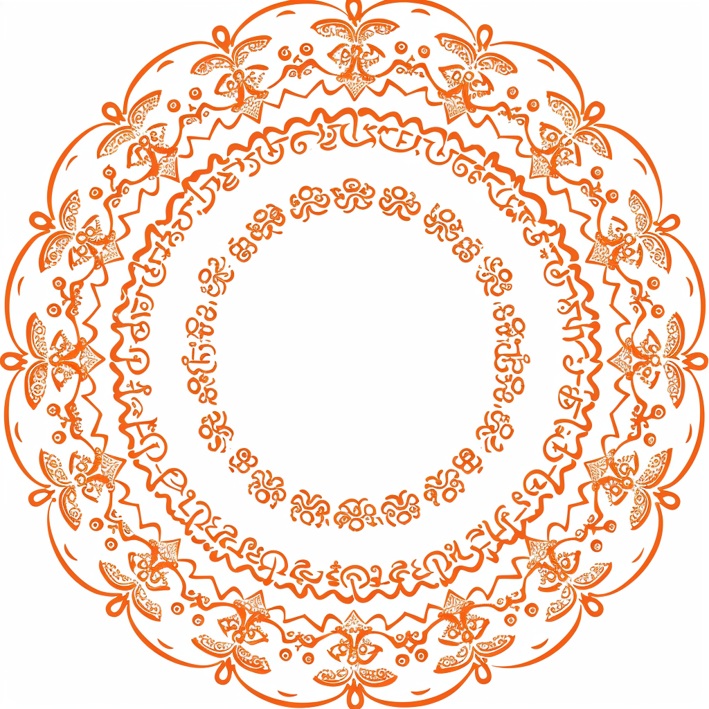 Vector illustration of empty circle with Hindi Om letters.