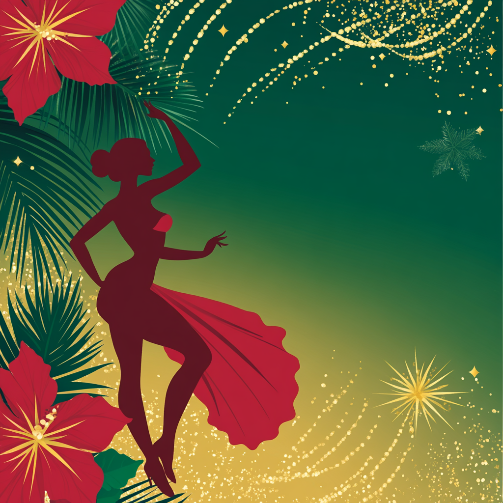 Vibrant Brazilian Holiday Dance Invitation Background