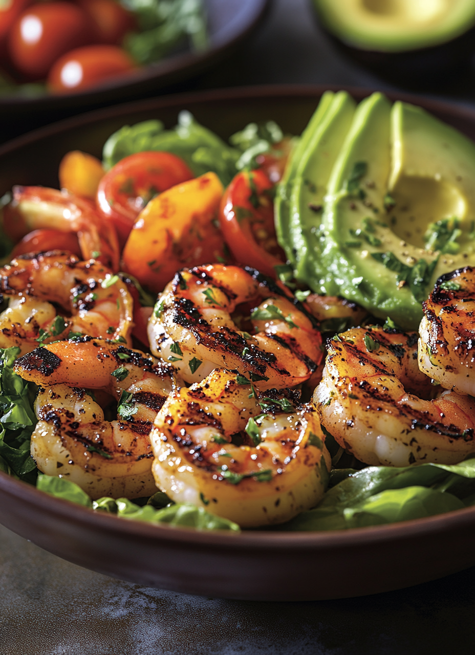 Vibrant Grilled Shrimp Salad Bowl - Gourmet Promotion