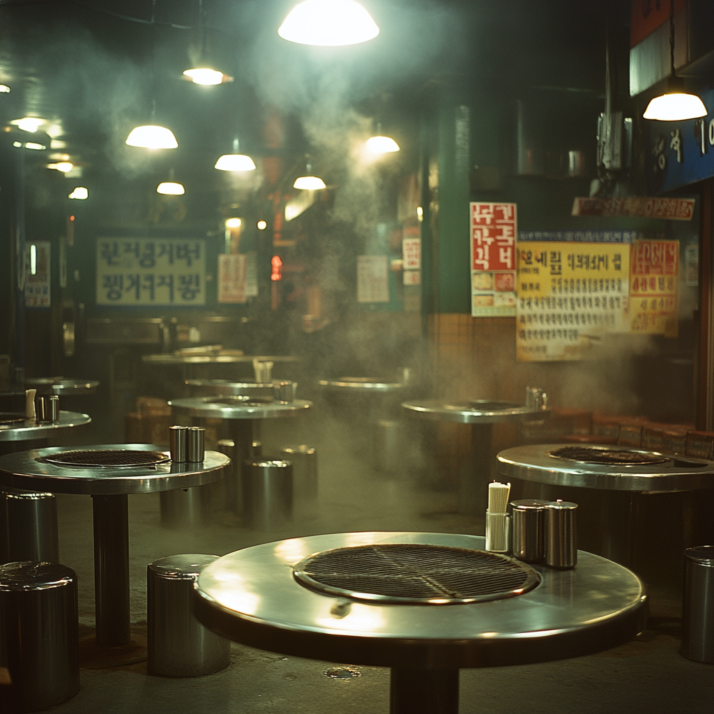 Vibrant Korean BBQ Eatery in Bright Daylight