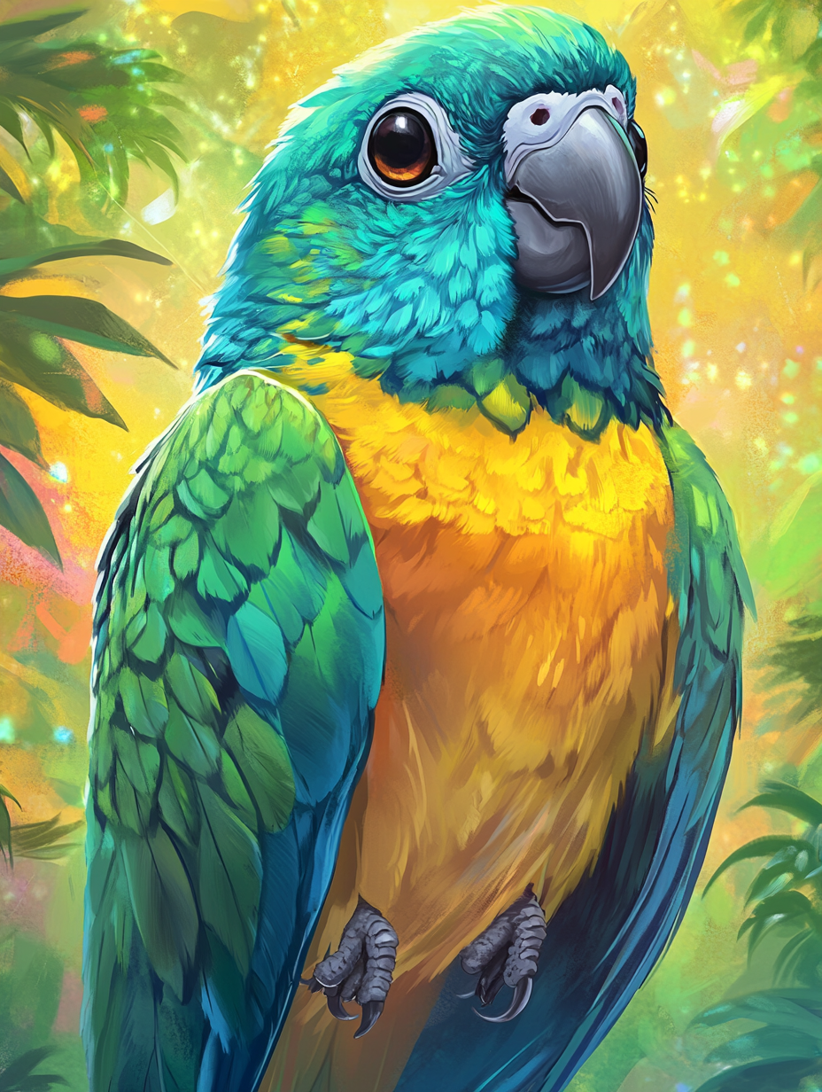 Vibrant Pokémon-Style Card: Jasper the Conure