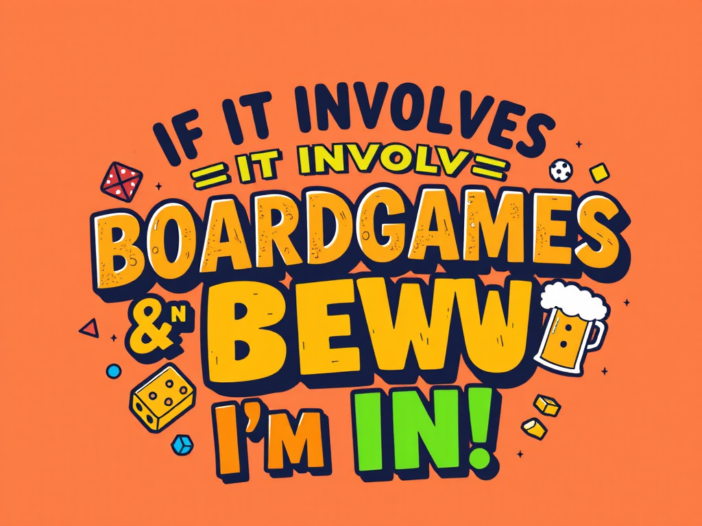 Vibrant Typography Design with Boardgames and Brews