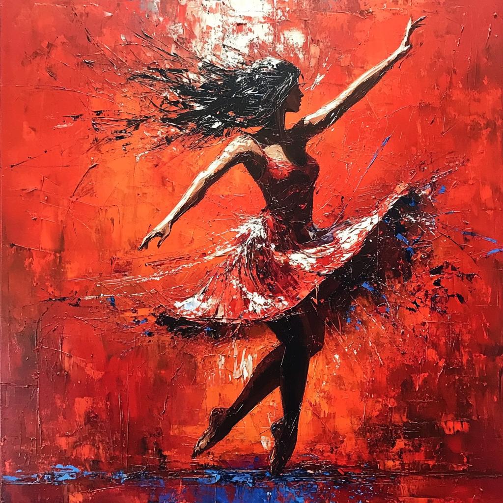 Woman Dancing in Modern Style Painting