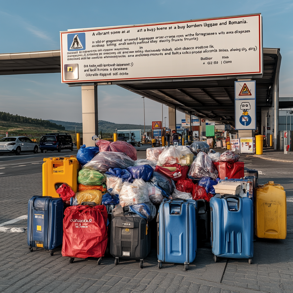 Vibrant border crossing scene with compliance and smiling officer.