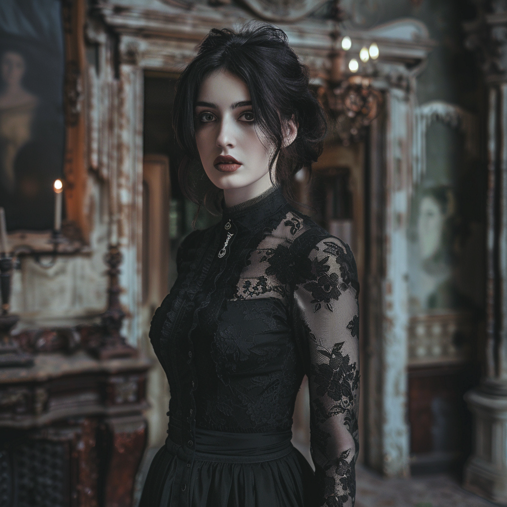 Victorian Vampire: Cassandra Dimitrescu in Gothic Mansion Cosplay