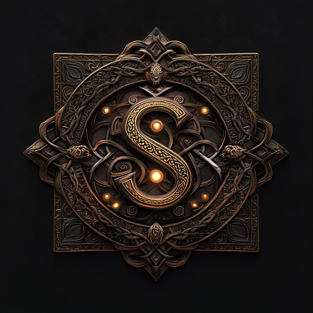 Viking-inspired S and C Logo with Sacred Geometry