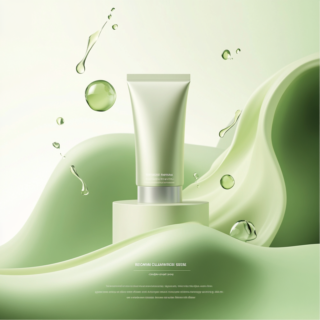 Visually engaging skincare poster: Recombinant Collagen benefits emphasized.