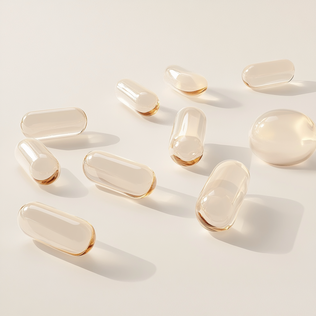 Vitamins in Clear Capsules: 3D Render Art