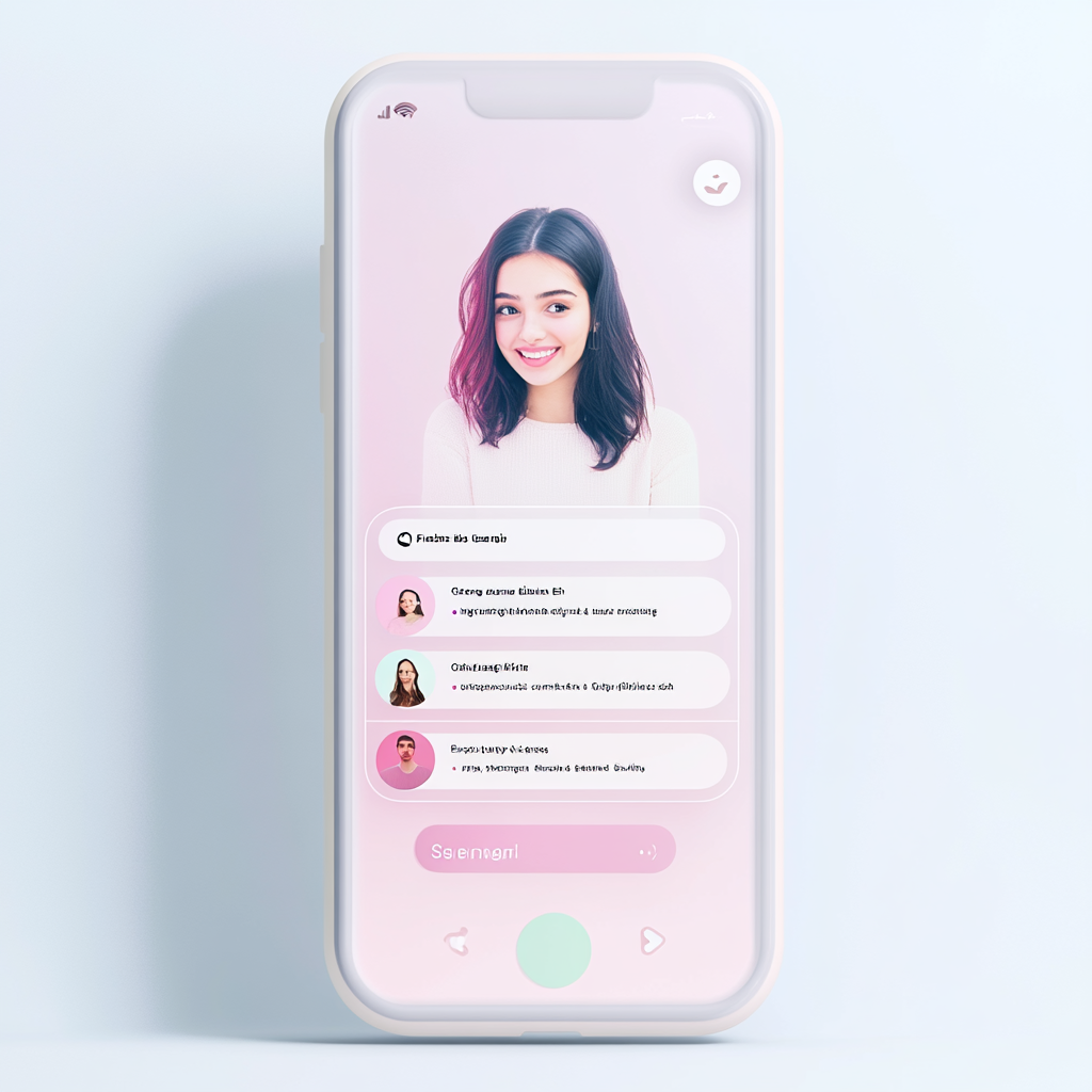 WeChat-inspired dating app chat design with soft gradients.