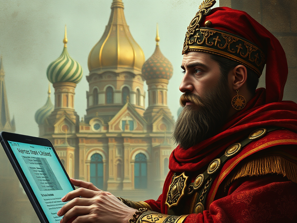 Wealthy man invests in cyber technology in ancient Russia.