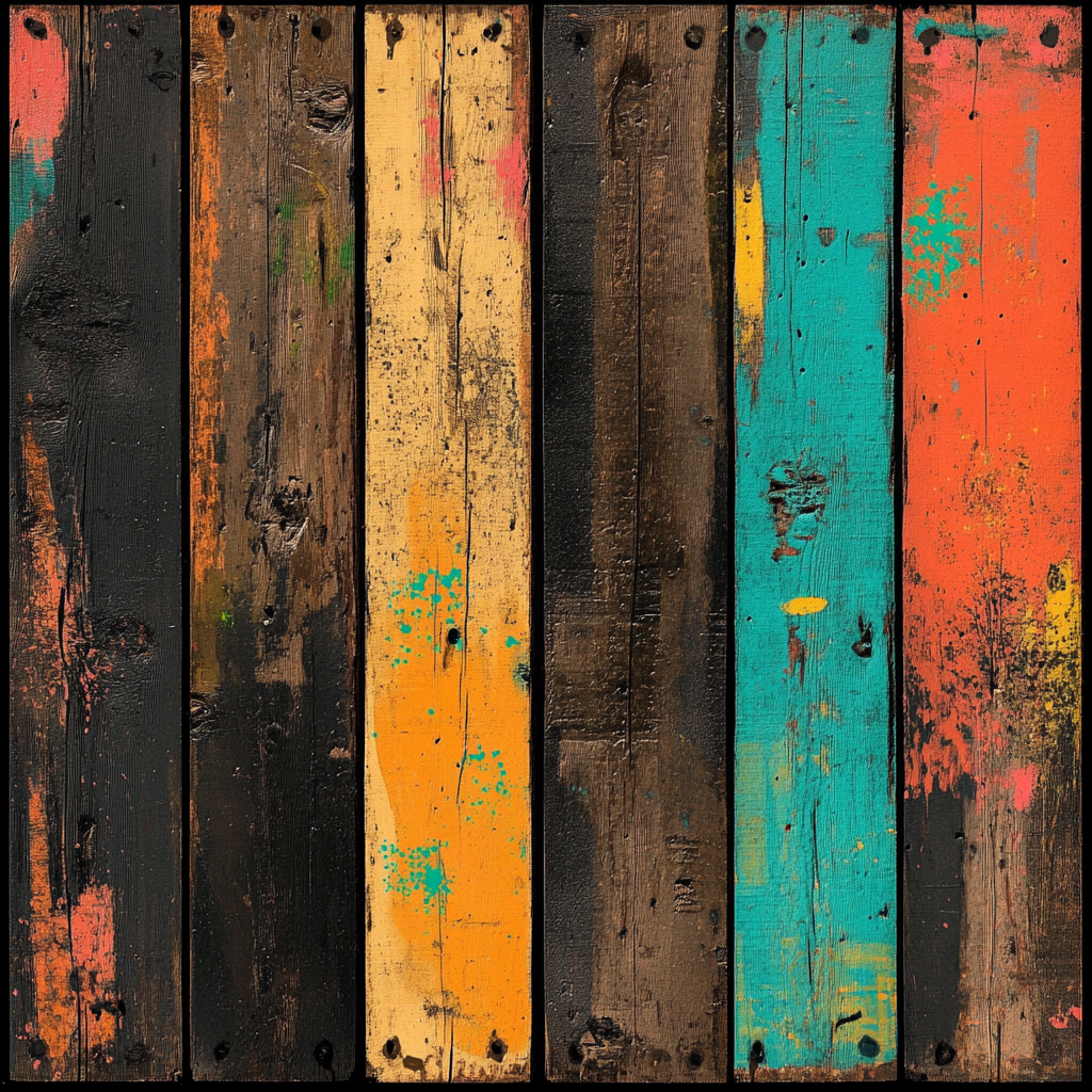 Weathered wooden crate design with Cuban colors for printing.