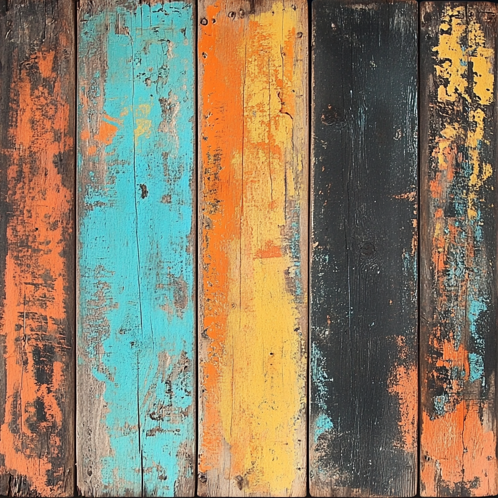 Weathered wooden crate with Cuban spray paint aesthetics design.