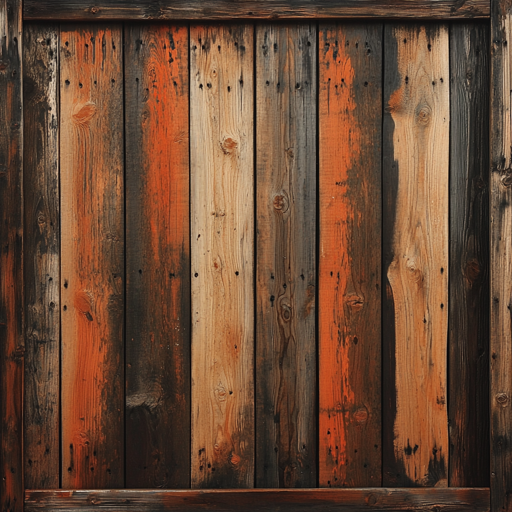 Weathered wooden crate with elegant spray paint effects.