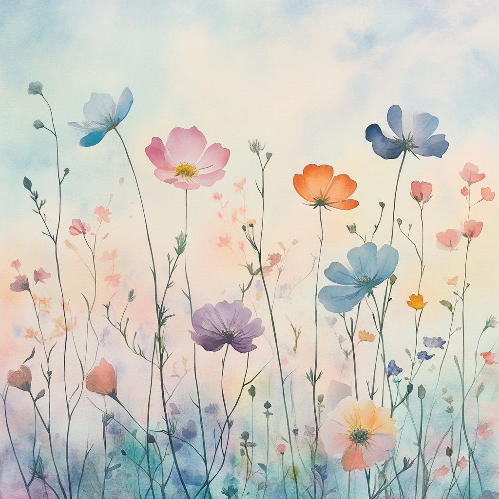 Wildflower Meadow: A Watercolor Dream