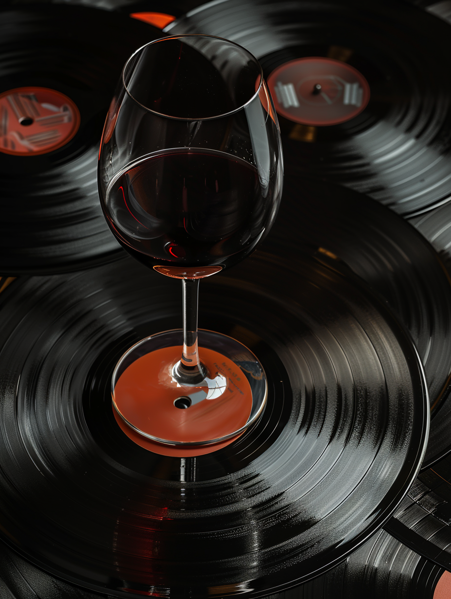 Wine Glass & Vinyl Records in Cinematic 8K