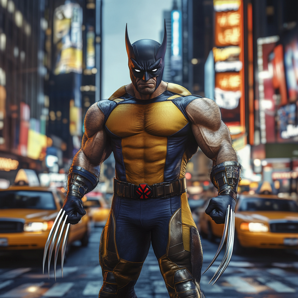 Wolverine in New York City without mask.