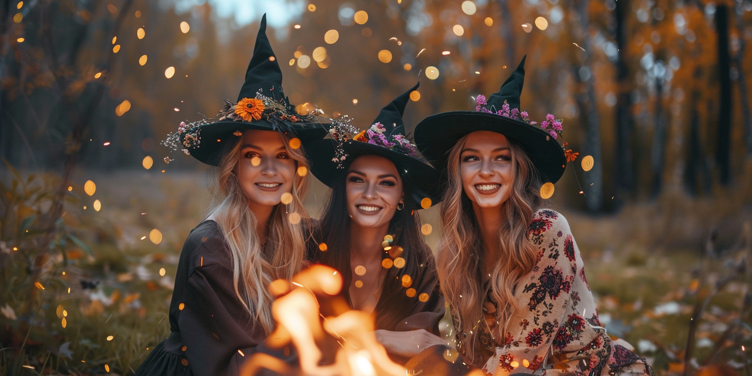 Womens' Witch Hat Bonfire Forest Fantasy Photo