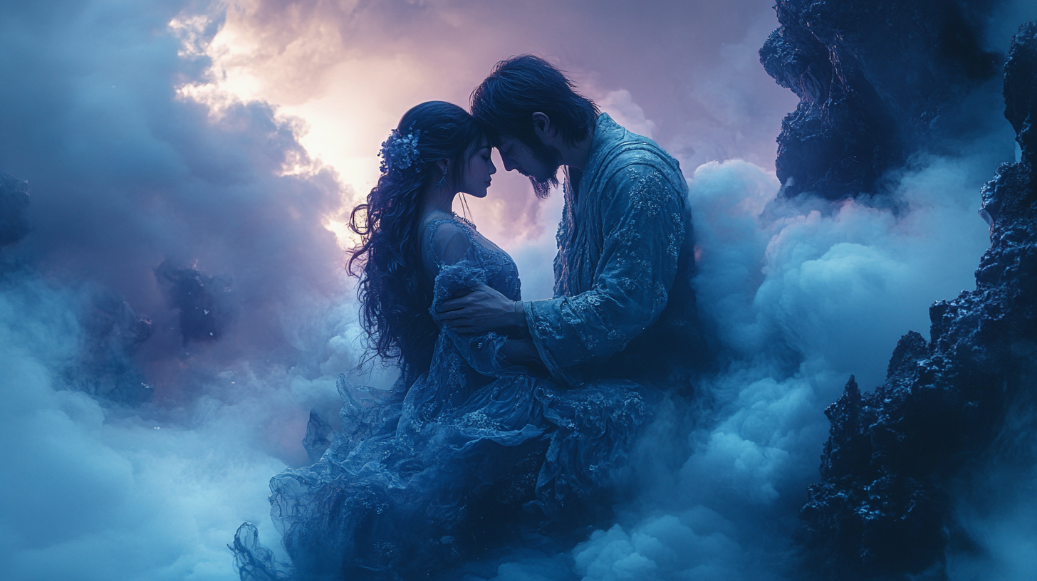 Worldly Embrace: Cloudy Photo Illustration Inspired by Tanya Shatseva