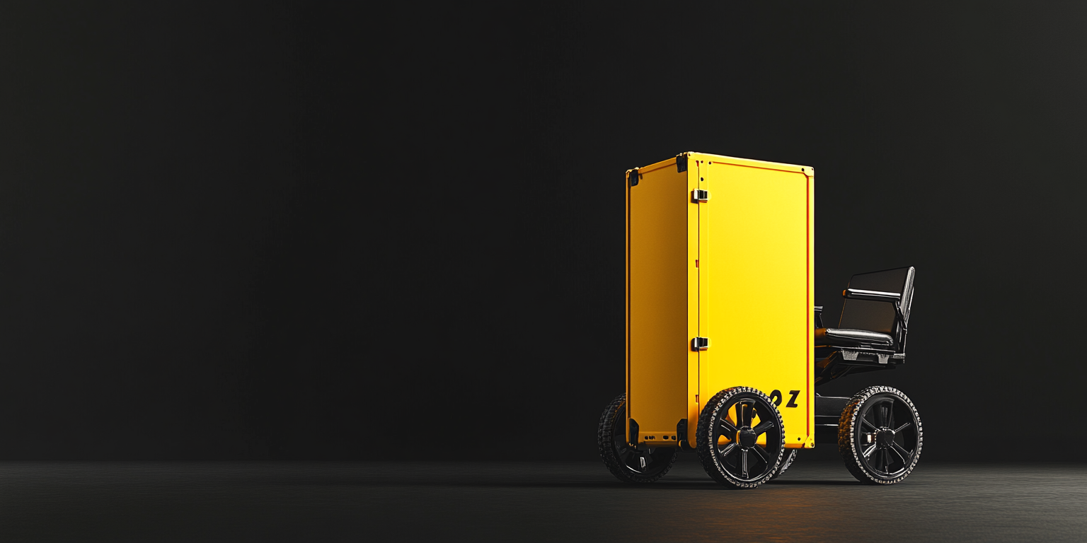 Yellow container on wheelchair with modern tech design