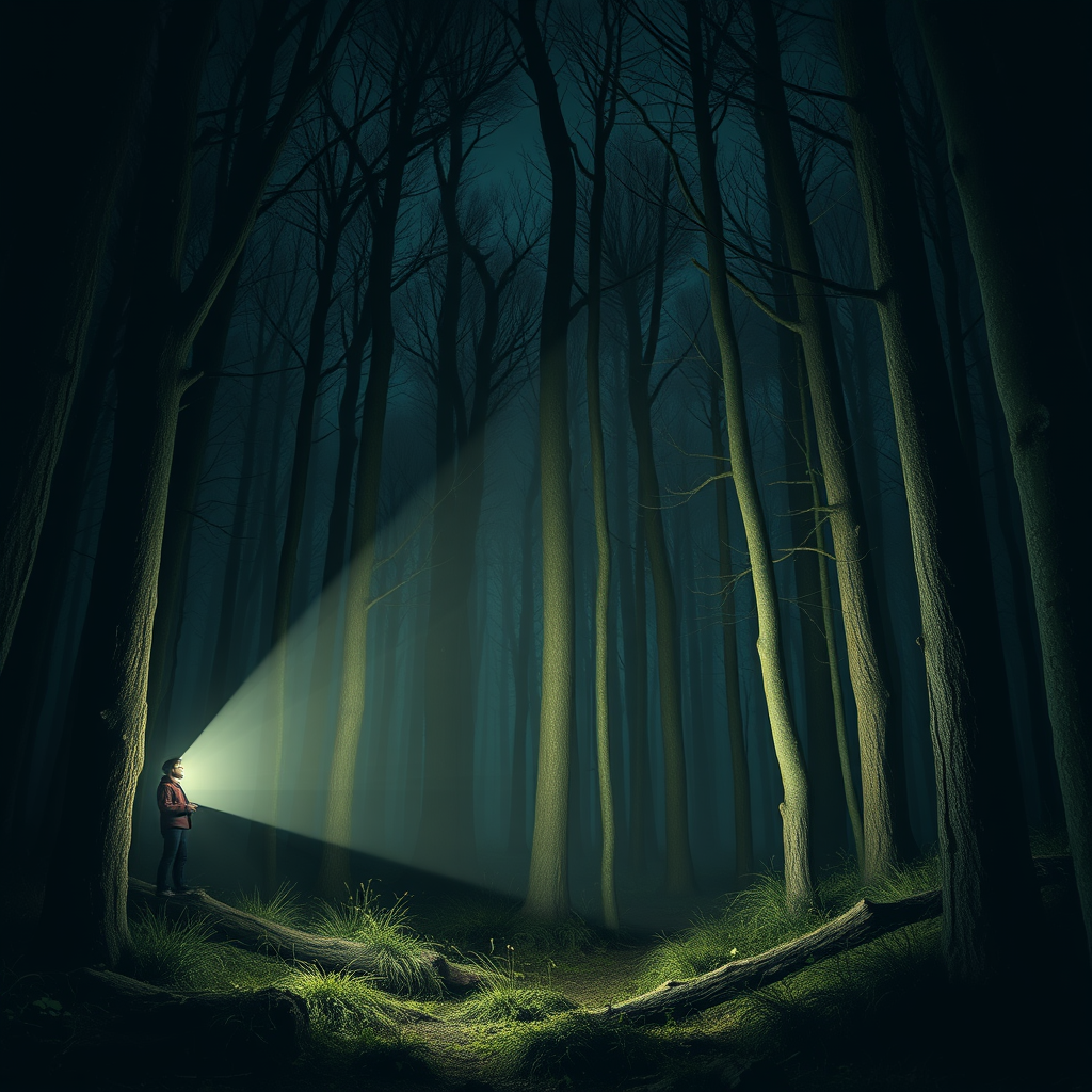 You Holding a Flashlight in a Dark Forest
