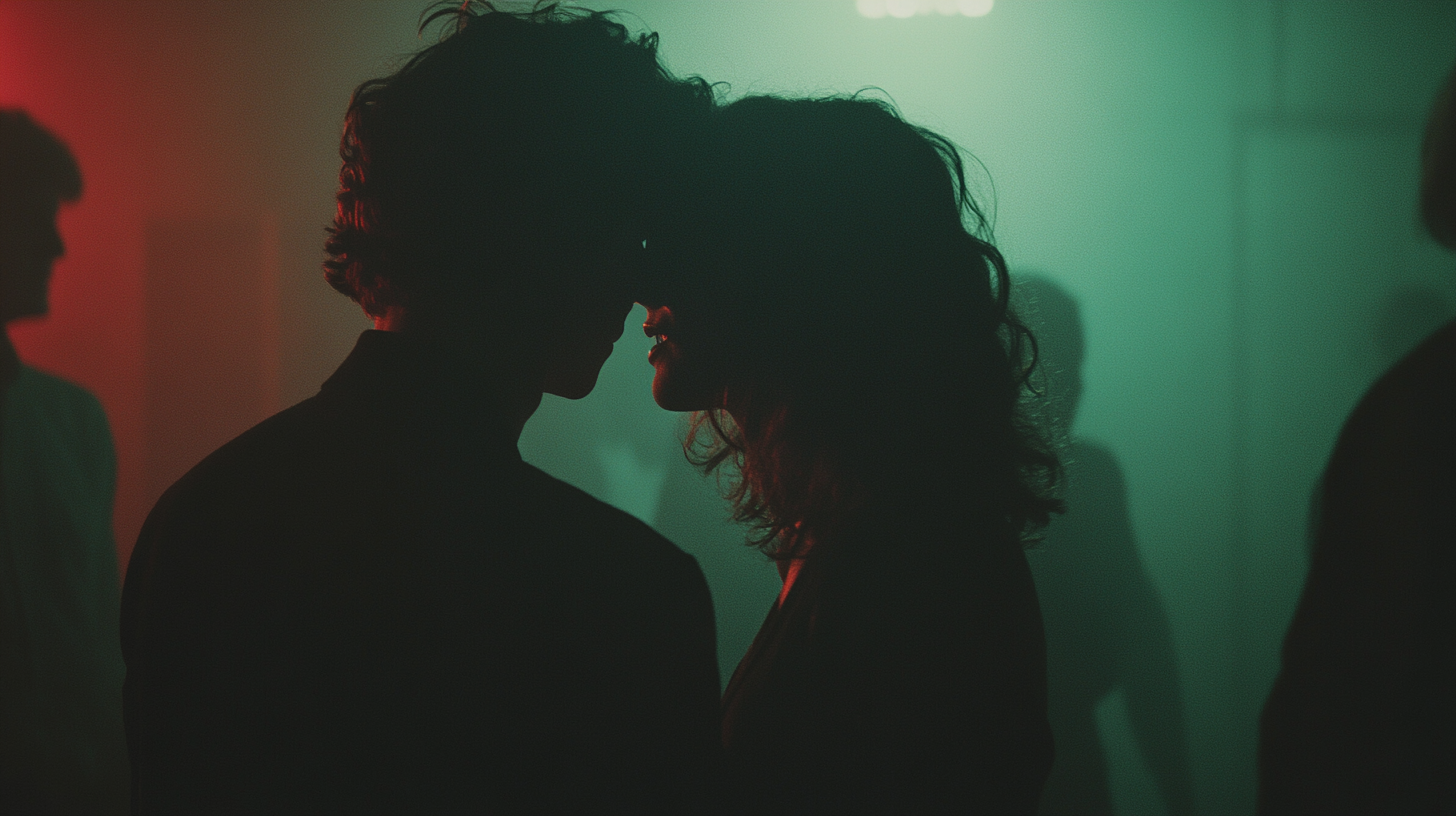 Young People Dancing in Neon Berlin Nightclub