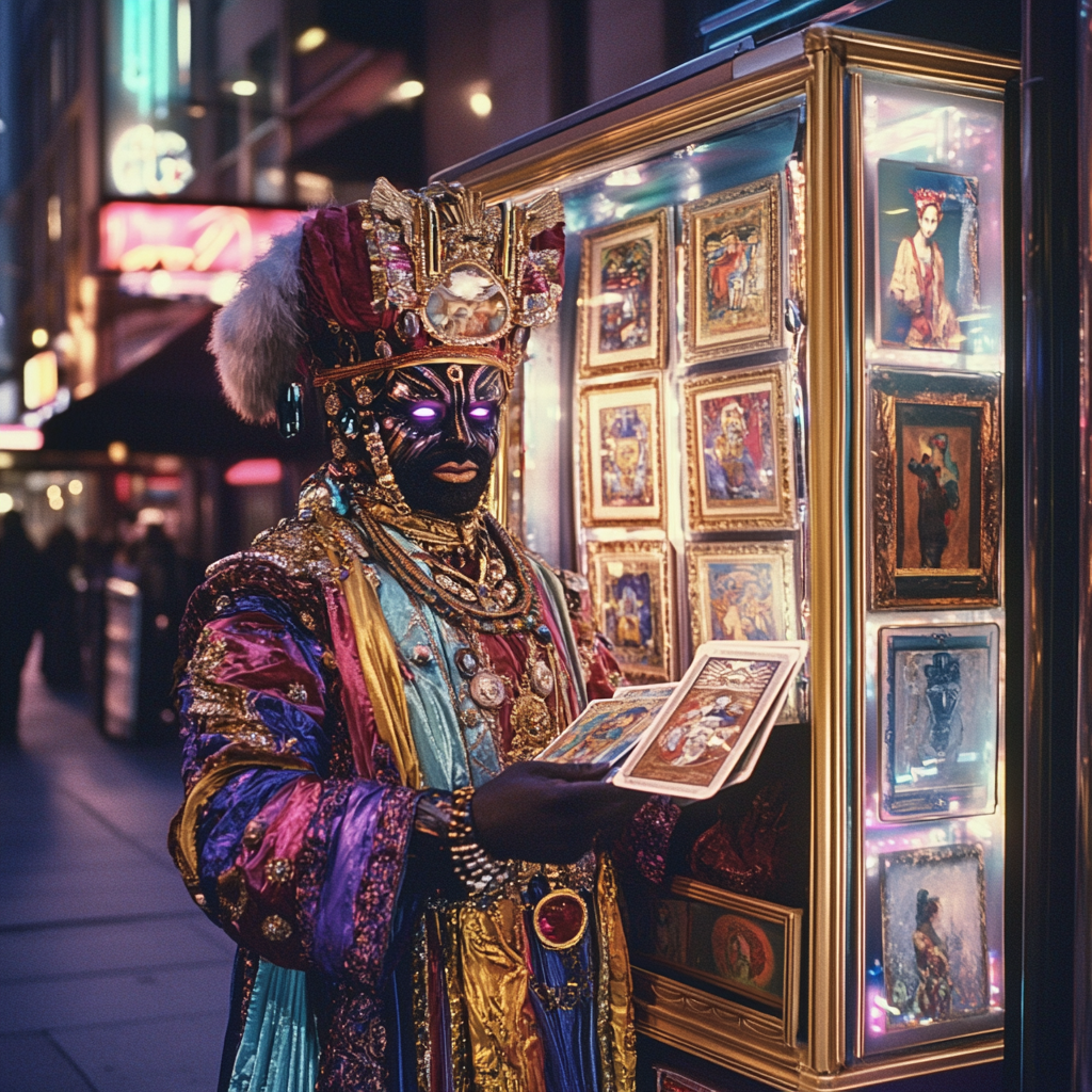 Zoltar fortune teller machine in David LaChapelle style.