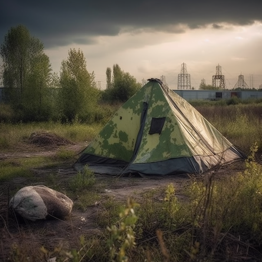 A-Shaped Tent in Radioactive Environment with Money