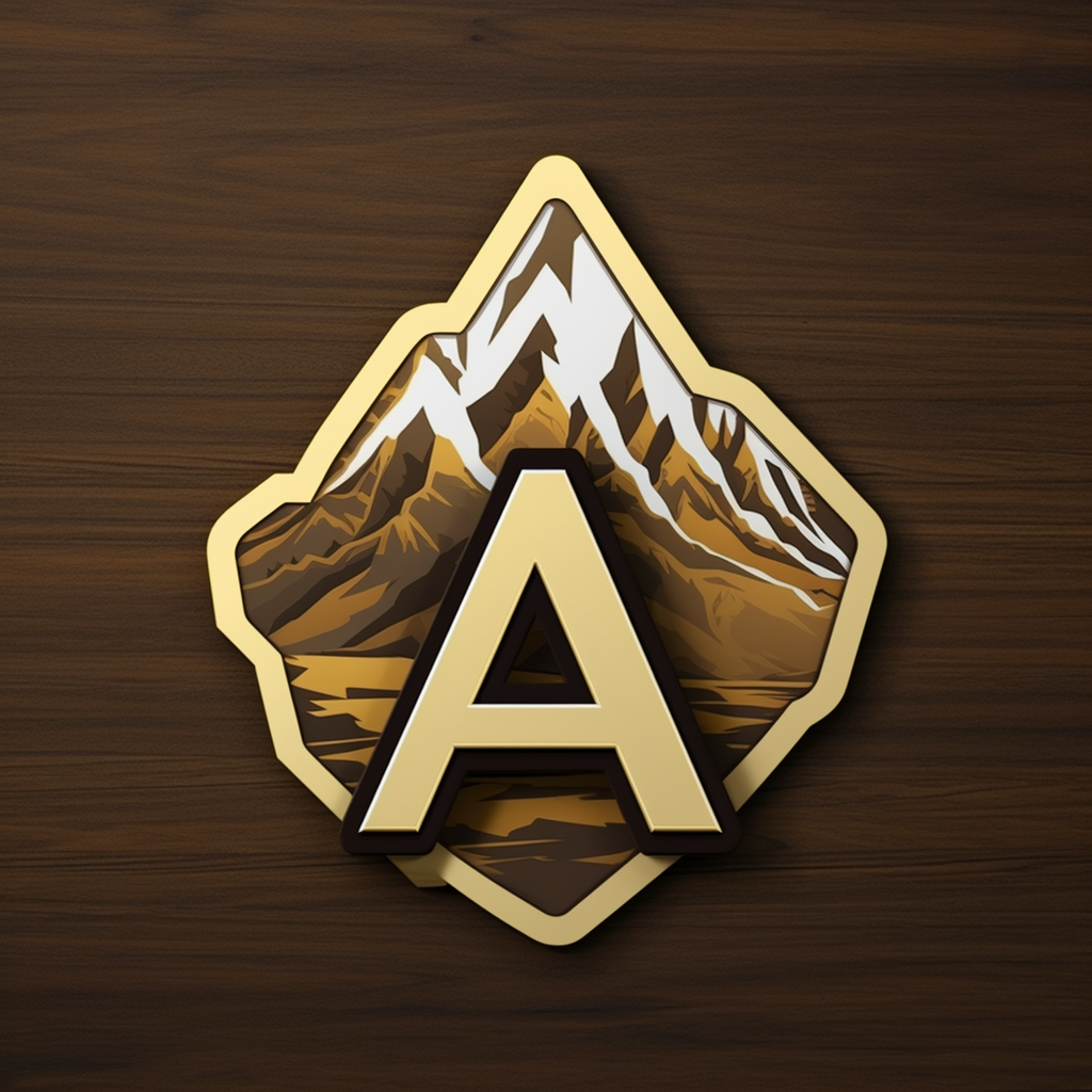 AAA Sticker Design with Mountain Encasing