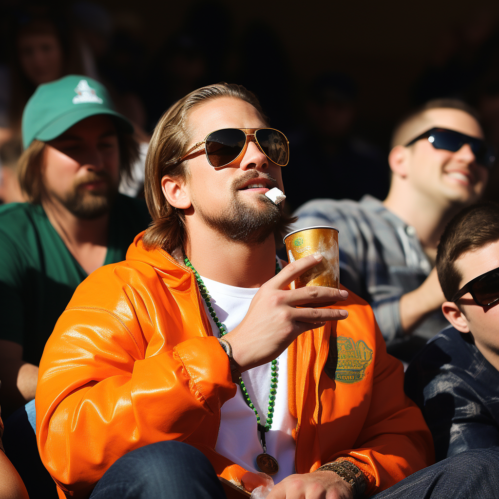 Aaron Rodgers smoking blunt with Leonardo DiCaprio