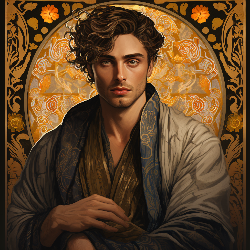 Aaron Taylor-Johnson in Art Nouveau Fantasy Robes