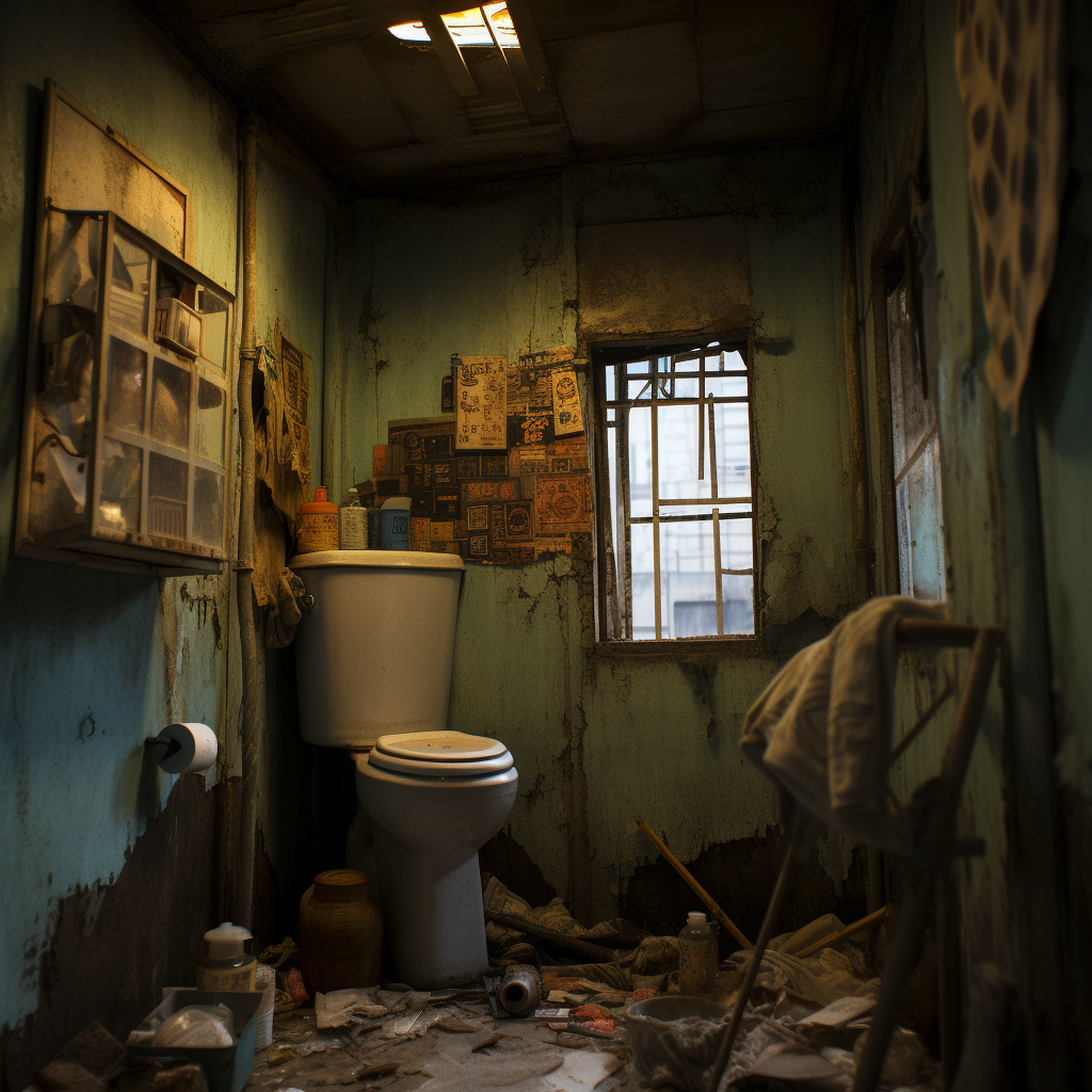 Abandoned Brazilian Favela Apartment Bathroom