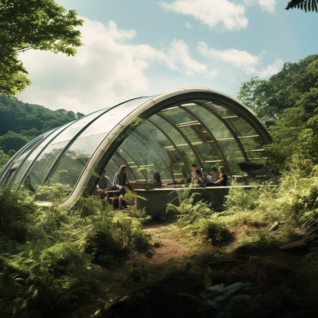 Abandoned greenhouse in Zaha Hadid style