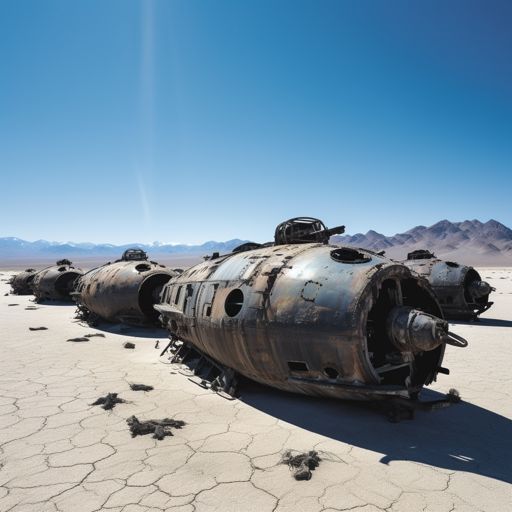 Abandoned drone vessel in Death Valley