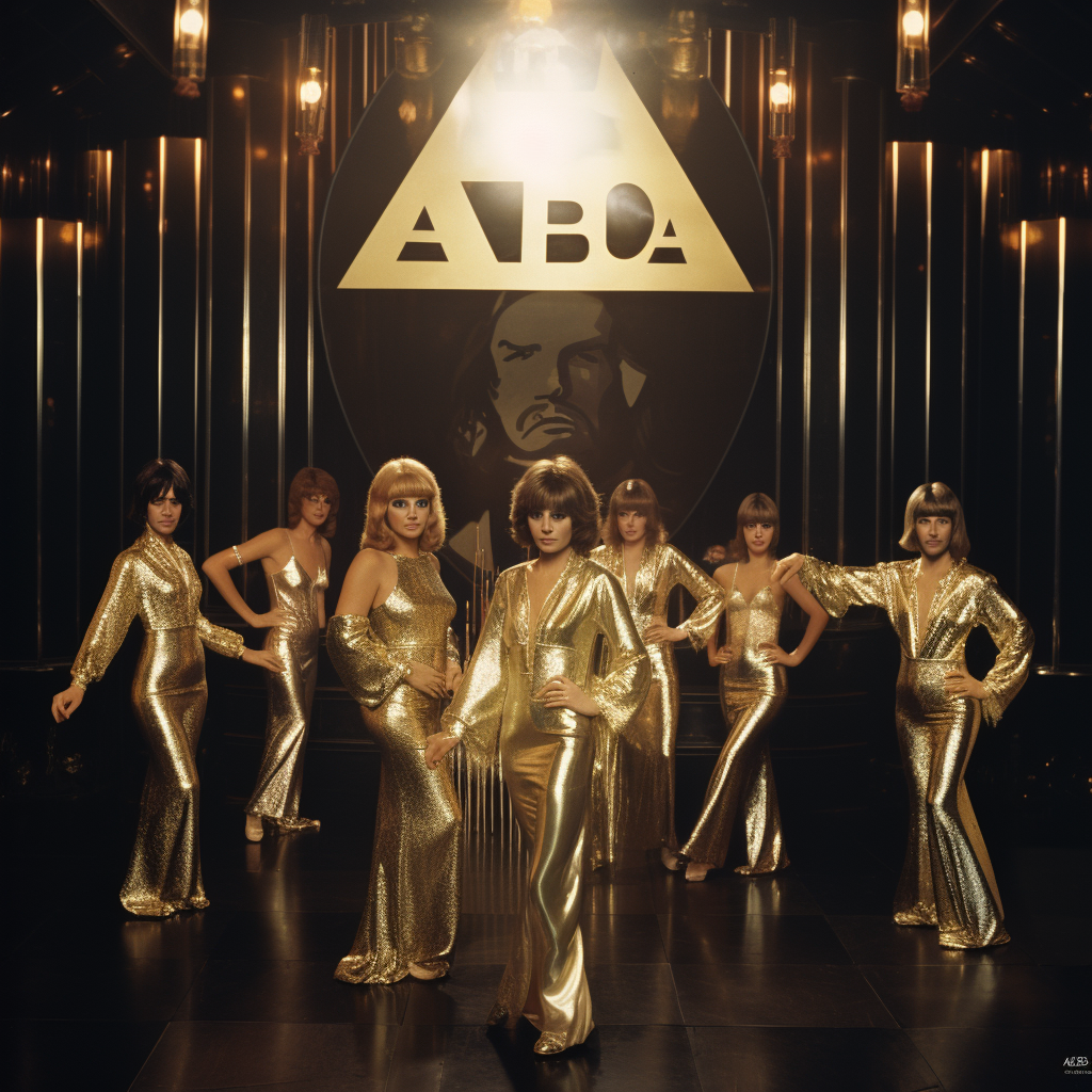 Abba Album Cover Gold Black Members