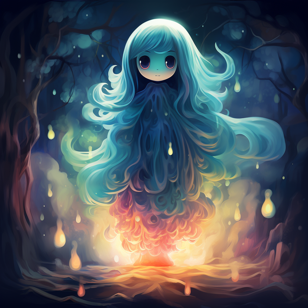 Child Female Ghost Abigail with Bright Colors