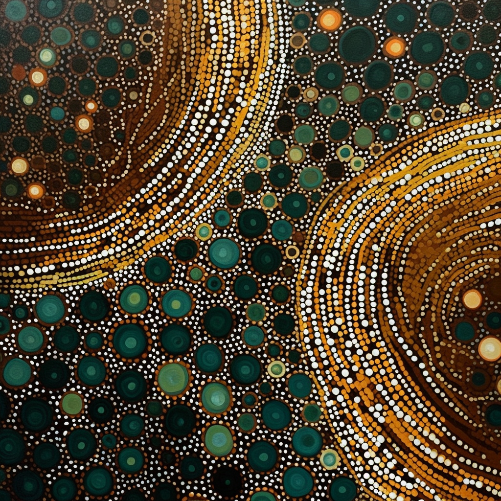 Abstract Aboriginal river painting art