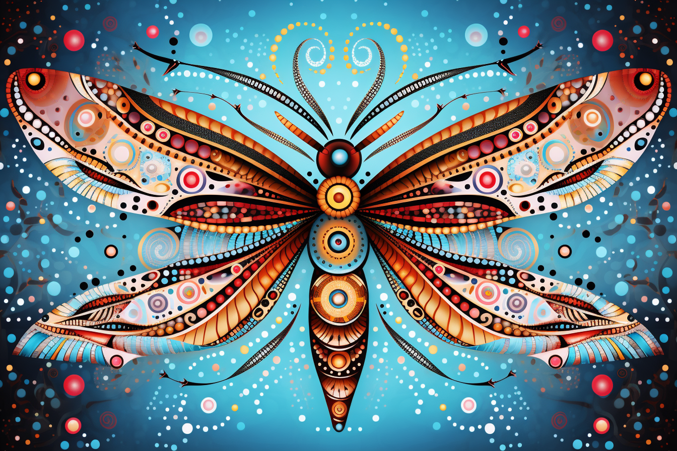 Intricate Dragonfly Totem Design