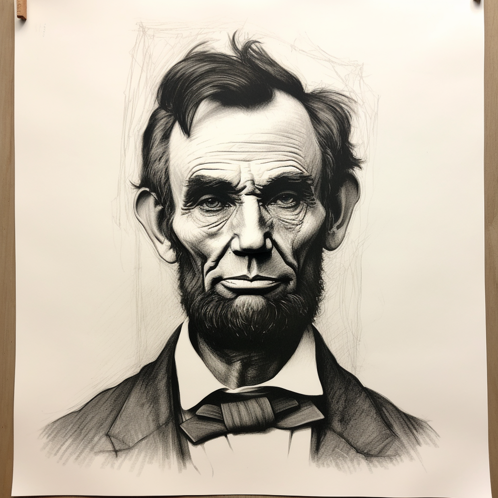 Abraham Lincoln in dark fantasy book drawing  ??️