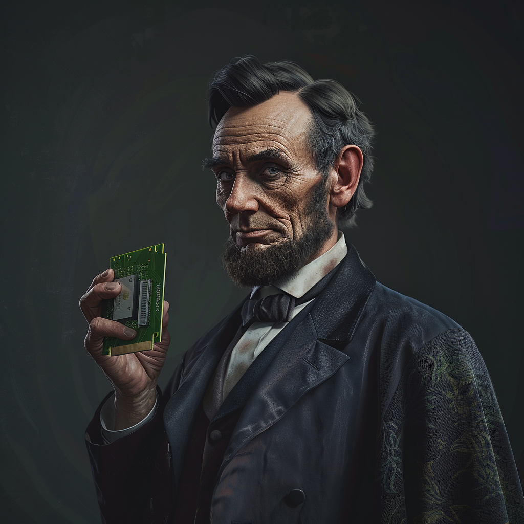 Abraham Lincoln with NVIDIA graphics card