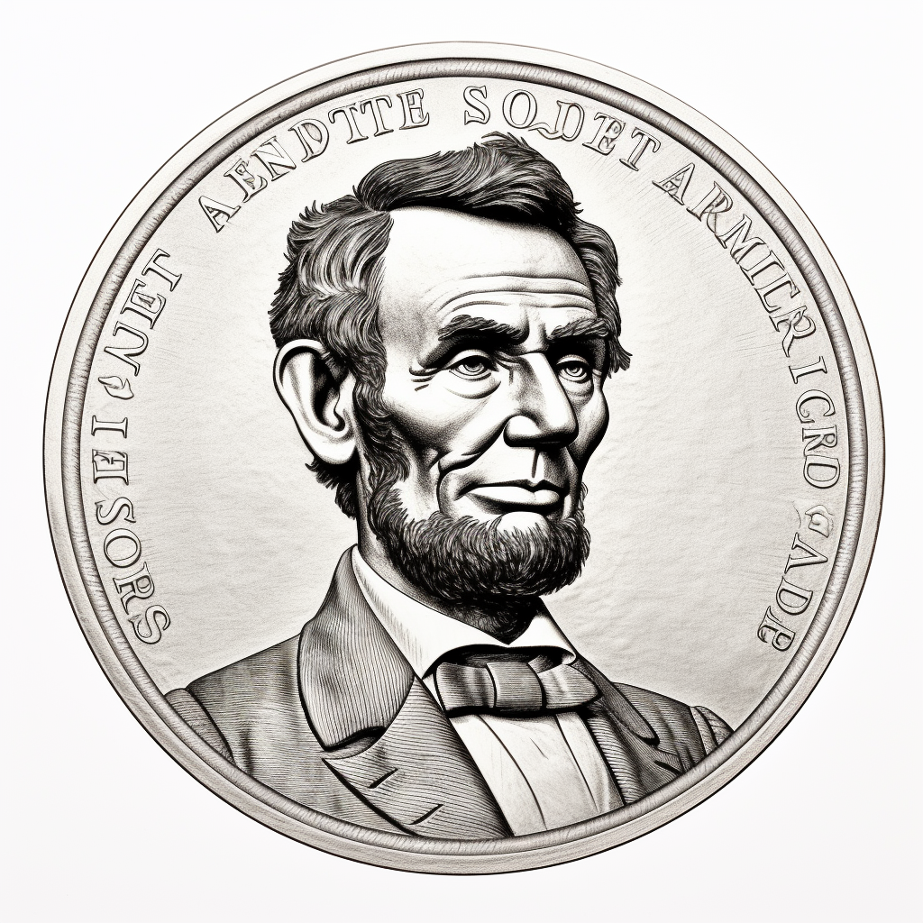 Engraved portrait of Abraham Lincoln