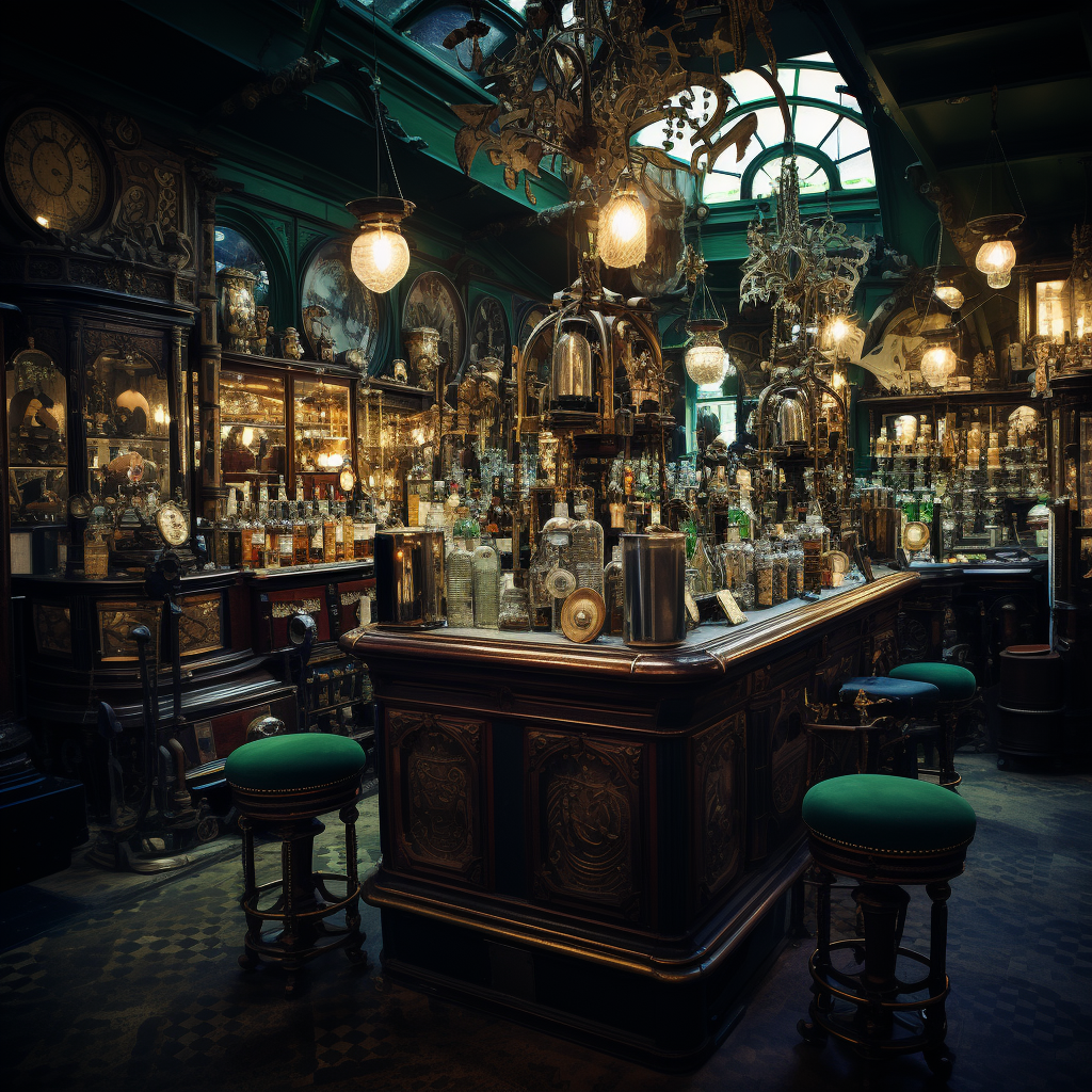 Absinthe Parlour with Vintage Decor